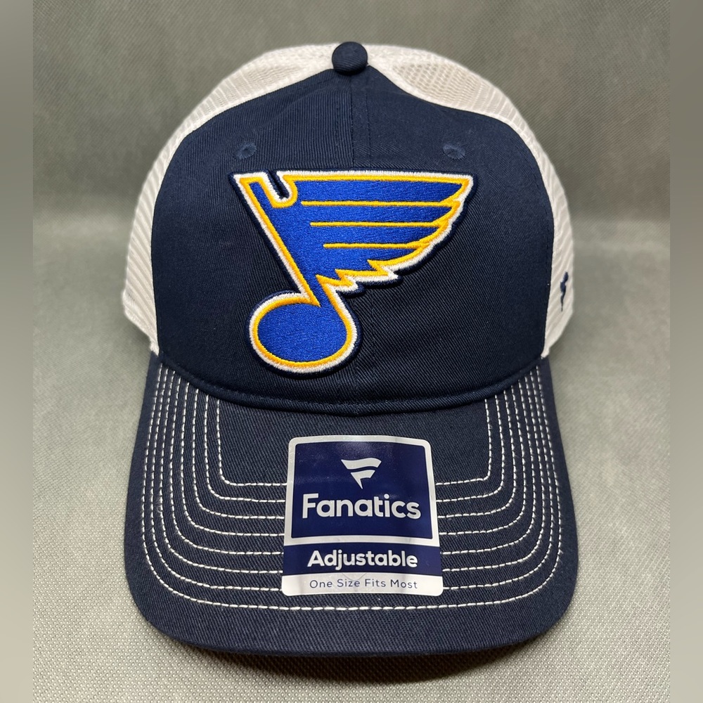 St Louis Blues Fanatics Snapback Hat Cap NHL Blue White Hockey Mesh Back Dad